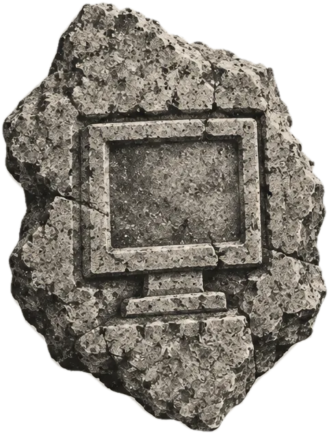 stone relic standing in for curio cards